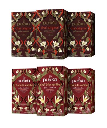 Pukka Routine Cha 6 Th s et Infusions Biologiques et Ayurv diques : Cha Original Cha la Vanille 100% des Ingr dients Issus du Commerce quitable 120 Sachets Lot de 6x20 sachets