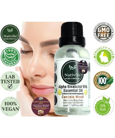 Nativilis Candeia Essential Oil Natural Alpha Bisabolol 95% (Eremanthus erythropappus) Vegan - Antibacterial Anti-inflammatory - Skin-Smoothing - Nociceptive Properties Copaiba - Buy Online on GoSupps.com