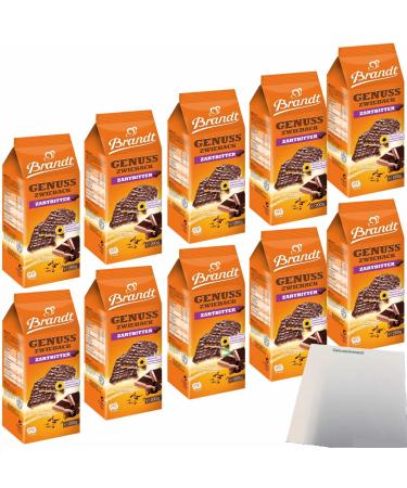 Brandt Genuss Zwieback Dark Chocolate 10-pack (10x200g bag) + usy Block