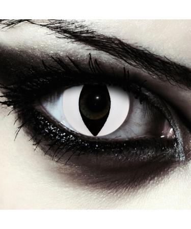 Design lenses colored white cat eyes Halloween costume contact lenses 1 pair (2 pieces) soft alien color lenses without strength white cateye "