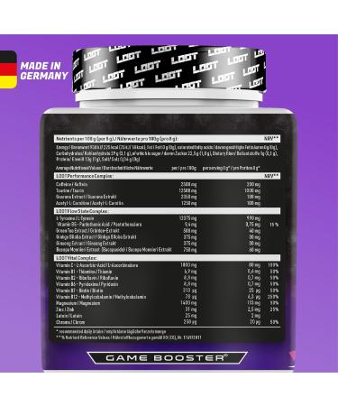 Loot Black Edition Clover Curse Game Booster | Flow-State Formula | 50 Servings (400g) | Caffeine & 20 High-Dose Ingredients | Black Currant & Blackberry - Buy Online on GoSupps.com