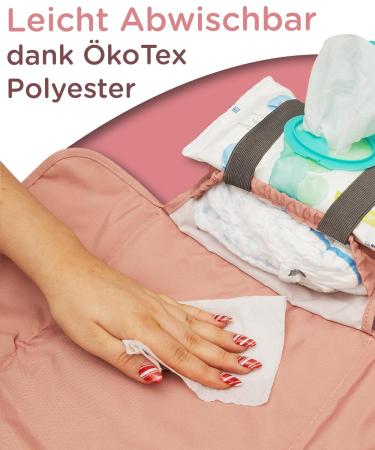 Jubi Dirty Pink Changing Pad - Organic Cotton & kotex Polyester Diaper Pad with Space for 4 Diapers & Wet Wipes - Perfect for On-the-Go! - Buy Online on GoSupps.com