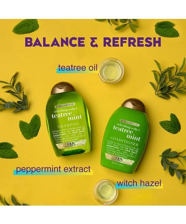 OGX Extra Strength Tea Tree Mint Scalp Shampoo - 13 fl oz | With Peppermint Oil & Witch Hazel | Paraben/Sulfate-Free - Buy Online on GoSupps.com