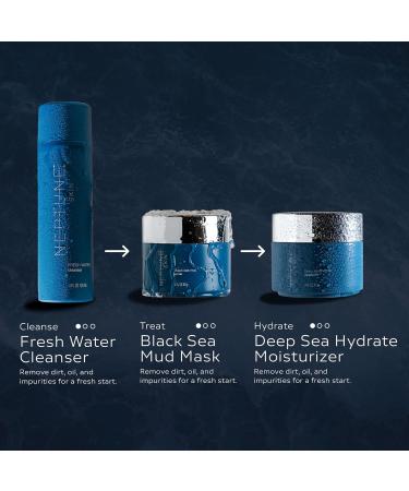 Neptune Skincare 3-Piece Bundle | Fresh Water Cleanser Deep Sea Hydrate Moisturizer & Black Sea Mud Scrub | Deep Cleansing Hydrating & Exfoliating | 100% Natural EWG Verified | For All Skin Types - Buy Online on GoSupps.com