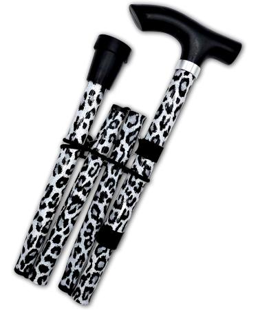Life Healthcare Black Leopard Walking Stick | Flexible & Durable Mobility Aid | Collapsible & Adjustable 33-37 Inches - Buy Online on GoSupps.com