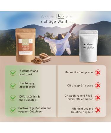 JKR Spices 210 Vegan Clove Capsules - Vegan Capsules Filled with High Quality Clove Powder - High Dosed - 450mg Ground Cloves - Buy Online on GoSupps.com