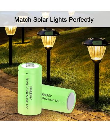 Rechargeable 2/3AA Batteries 12 Pack - 650mAh NiMH for Solar Lights | Long-lasting Eco-Friendly Power Cell - Buy Online on GoSupps.com
