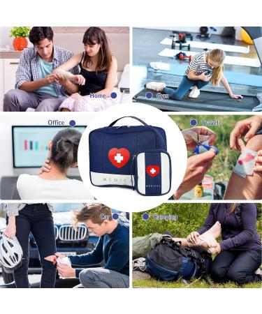 Romon Waterproof 2-Piece Medication & First Aid Bag - Portable Medicine Storage for Home Office Travel & Outdoor - Blue - Buy Online on GoSupps.com