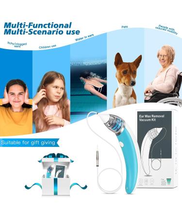Ear Wax Remover Kit | 5 Levels Strong Suction | USB Rechargeable | Electric Vacuum | for Adults & Kids (Blue) - Buy Online on GoSupps.com