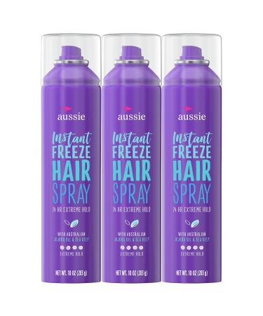Aussie Instant Freeze Hairspray with Jojoba & Sea Kelp, Strong Hold, 10.0 oz, Triple Pack - Buy Online on GoSupps.com