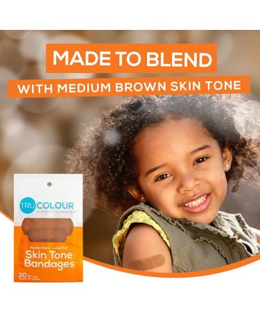 Tru-Colour Skin Tone Bandages Brown-Dark Brown 30-Count Orange Bag - Buy Online on GoSupps.com