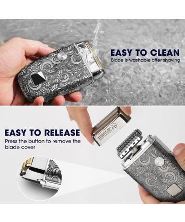 Suttik Electric Razor for Men - Waterproof Foil Shaver Set Beard Trimmer & Replacement Blade - Perfect Gift for Facial Grooming & Bald Heads - Buy Online on GoSupps.com