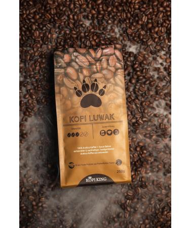 Coffee King Kopi Luwak 100 Arabica coffee 250g cat coffee from freeliving animals 250g beans varieties pure rare coffee Direct Trade - Buy Online on GoSupps.com