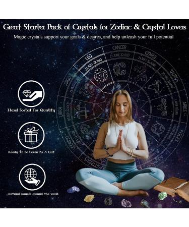 Leo Zodiac Crystal Set | Birthstone Gemstones for Women | Chakra Charms & Healing Stones | Astrology Decor Gift Kit - Buy Online on GoSupps.com