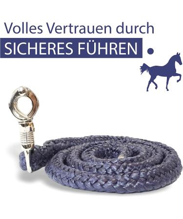 Lead Rope with Panic Hook for Horses Ponies & Donkeys | 1.60m Stylish Dark Blue Design - Buy Online on GoSupps.com