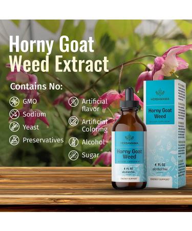 Horny Goat Weed Liquid Extract - Organic Energy & Muscle Support Supplement - Immune Booster Tincture - Vegan & Alcohol-Free - 4 fl. oz Bottle - Buy Online on GoSupps.com