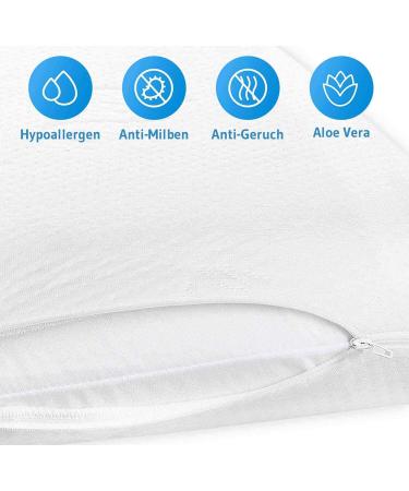 Third of Life Ergonomic Side Sleeper Pillow So ar | Orthopedic Neck Support Visco Foam Pillow | Hypoallergenic Aloe Vera Cover | Ideal for Couples | 135x33x12cm - Buy Online on GoSupps.com