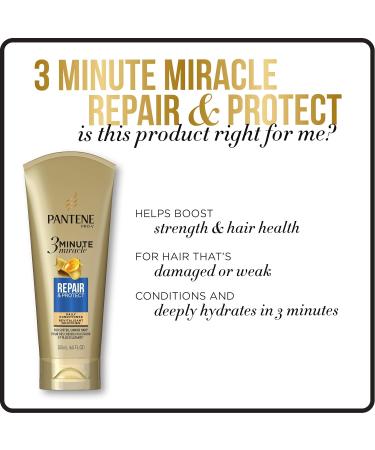 Pantene Pro-V Repair and Protect 3 Minute Miracle Conditioner for Damaged Hair - Triple Pack 6 fl oz - Buy Online on GoSupps.com