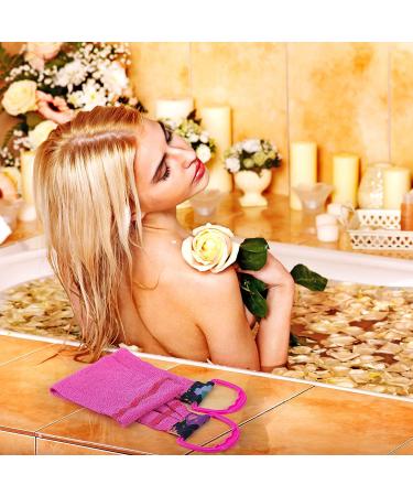 PAGOW 2PCS Exfoliating Back Scrub Towel Brush Set - Body Scrubber for Men and Women - 500D - Pink & Green - Buy Online on GoSupps.com