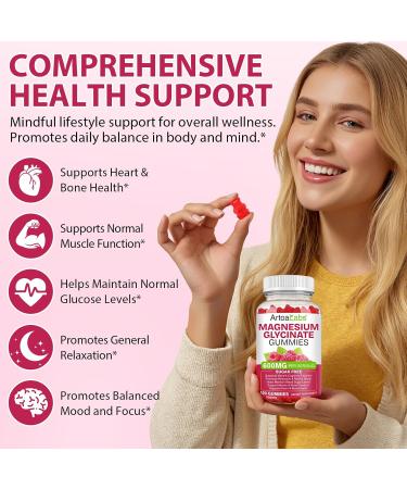 Magnesium Glycinate Gummies with L-Threonate 120pcs Sugar Free Magnesium Complex Gummies for Sleep Body Support and Relaxation Non-GMO Gluten-Free 1 Count (Pack of 120) - Buy Online on GoSupps.com