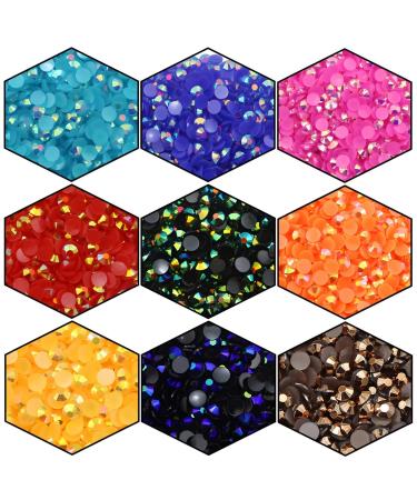 4500 Pcs SS12 3mm AB Flatback Rhinestones - Glitter Gems for Nail Art Crafts & DIY Clothing - Black-Bottom Purple Red Crystals - Buy Online on GoSupps.com