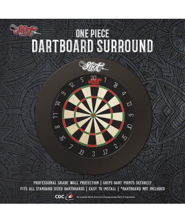 Shot Darts 1 Piece Dartboard Surround Wall Protector-Professional Surround Black