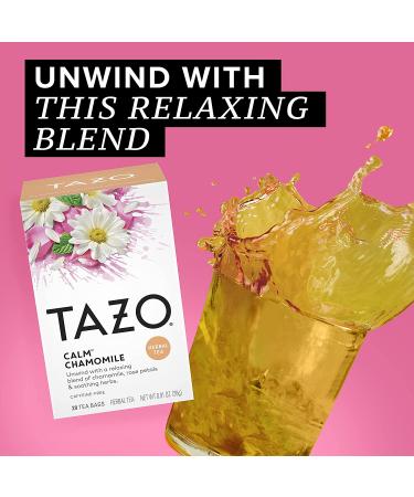 Tazo Calm Chamomile Herbal Tea Bags - Caffeine-Free, 20 Count (Pack of 6) | Deliciously Calming Tea - Buy Online on GoSupps.com