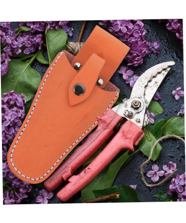 Frcolor Garden Shear Leather Holster - Durable Cowhide Tool Sheath for Salon Scissors | 21x9.5x5 cm - Orange - Buy Online on GoSupps.com
