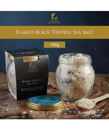 TruffleHunter - Cornish Sea Salt with Crumbled Black Truffles - Gourmet Seasoning & Condiment - 140g - Buy Online on GoSupps.com