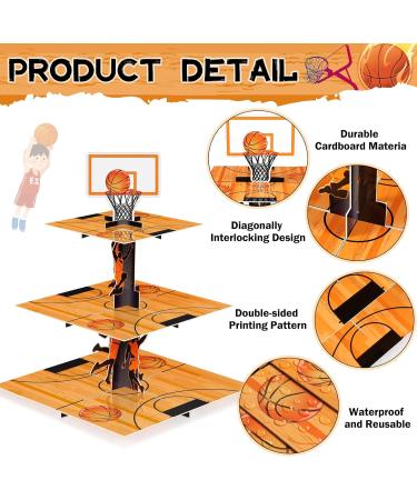 3 Tier Basketball Party Decorations Cupcake Stand Basketball Theme Party Favors Cupcake Holder Basketball Sports Theme Cupcake Holder for Teenagers Basketball Sports Birthday Party Supplies Decor - Buy Online on GoSupps.com