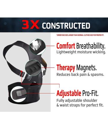 VPX Magnetic Posture Corrector | Adjustable Back Support for Men & Women | Pain Relief & Lumbar Support | X-Large - Buy Online on GoSupps.com