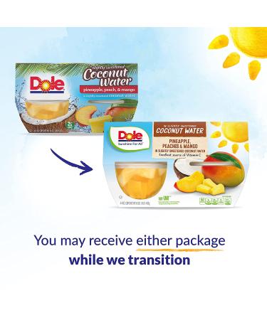 Dole Fruit Bowls Pineapple Peach Mango in Coconut Water - Gluten Free Healthy Snack, 4oz Cups (Pack of 6) - Buy Online on GoSupps.com