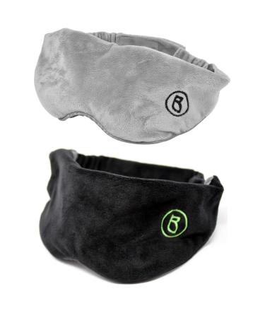 BARMY Weighted Sleep Mask (0.8lb/13oz) Black and Gray Bundle Weighted Eye Mask for Sleeping Eye Cover That Blocks Out Light to Help Relaxation and Sleep Comfortable Blackout Sleeping Mask