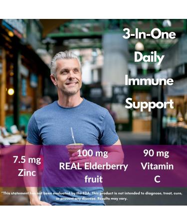 Herman Organic Zinc Elderberry Gummies with Vitamin C - Immune Support Supplements for Adults - Gummy Vitamins for Women and Men - Buy Online on GoSupps.com
