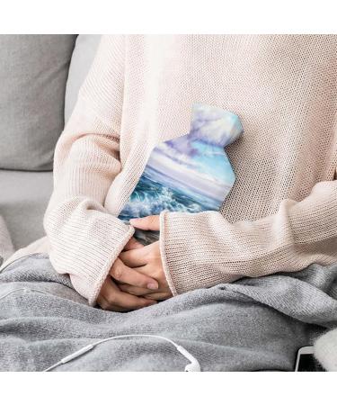 Seashore Hot Water Bottle with Plush Cover - Hand Warmer for Adults & Children 26.5x15.3cm - International Shipping Available - Buy Online on GoSupps.com