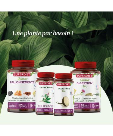 SUPERDIET - BLACK RADISH ARTICHOKE ORGANIC Liver well-being Herbal medicine Made in France 80 tablets - Buy Online on GoSupps.com