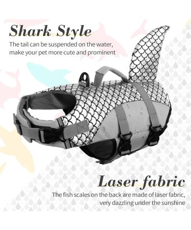 XXL Gray Dog Life Vest - Ripstop Float Coat for Swimming & Training | Lifeguard Jacket for Small Medium & Large Dogs - Buy Online on GoSupps.com