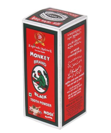 Monkey Brand Black Tooth Powder Nogi Ayurvedic New in box 100 Grams by Monkey Brand