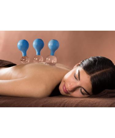 Pulox Cupping Glass Set - Real Glass Cupping Cups with Suction Balls (52mm & 62mm) - Blue | International Shipping Available - Buy Online on GoSupps.com