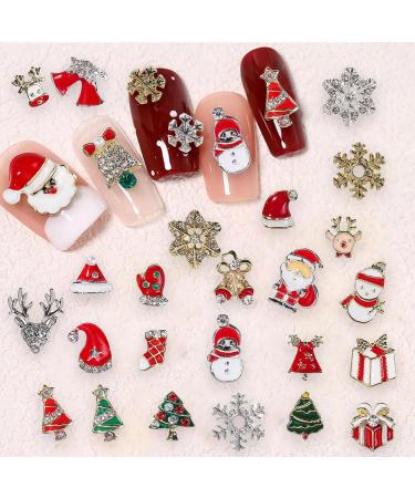 3D Christmas Nail Art Charms 28 Pcs - Metal Nail Studs, Rhinestones & Gems for DIY Nail Decorations - Multi-Colored A - Buy Online on GoSupps.com