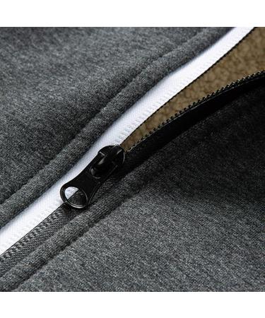 Shop Hanxiulin Men's Fleece Plush Jacket - Warm Windproof Long-Sleeved Hooded Sweater for Winter - Gray - Buy Online on GoSupps.com