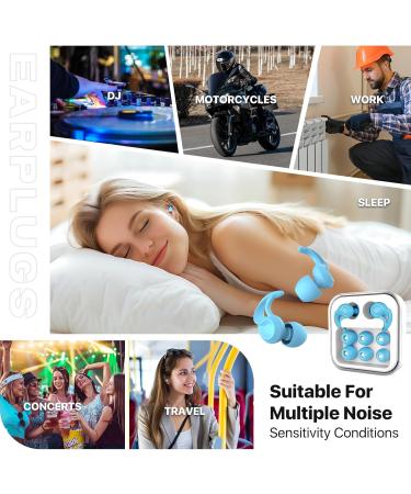 Reusable Silicone Ear Plugs for Kids & Adults | 8 Ear Tips for Noise Protection in Sleeping Concerts & Travel - Buy Online on GoSupps.com