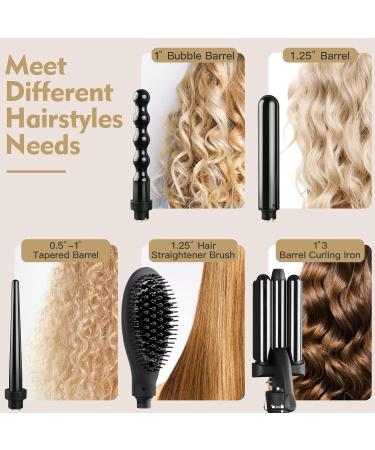 5 in 1 Beach Waver & Straightener Set - Interchangeable Barrels Instant Heat LED Display - Hot Tools for Effortless Styling - Buy Online on GoSupps.com