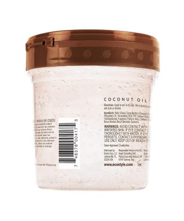 Eco Style Coconut Oil Styling Gel | Adds Luster, Moisturizes Hair | Weightless Hold, Prevents Breakage | Promotes Scalp Health | 8 oz - Ideal for all Hair - Buy Online on GoSupps.com