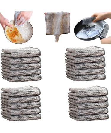 Circularite Scrubbing Cloths Multifunctional Non-Scratch Wire Dishcloth 2024 New Multipurpose Non-Scratch Wire Dishcloth Wire Dishwashing Rags for Dishes Sinks Counters Easy Rinsing (20 pcs)
