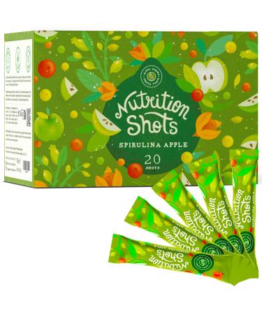 Nutrition Shot - Spirulina & Apfel - Beverage powder with vitamin C - Immune system Booster - Of course strengthen the immune system - 20 Shots per box - Buy Online on GoSupps.com