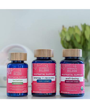 Mommy's Bliss Postnatal Support Well-Being Gummies with Apple Cider Vinegar - Vegan, Organic, Non-GMO, Gluten-Free | Natural Apple Flavor | 60 Gummies - Buy Online on GoSupps.com