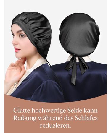LilySilk 100% Pure Mulberry Silk Sleep Cap | Natural Silk Bonnet for Hair Care | Soft Hair Wrap for Women | Elastic Stay-on Headband in Black - Buy Online on GoSupps.com