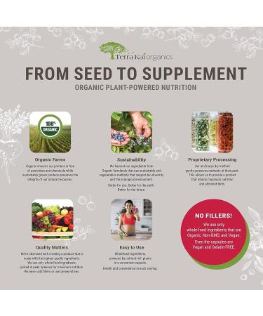 Terra Kai Organics Organic Super Fruits and Veggies Supplement | Reds and Greens Superfood Capsules | 23 Fruits & 16 Vegetables | Non GMO, Gluten/Gelatin/Soy Free, Vegan (180 Count) - Buy Online on GoSupps.com