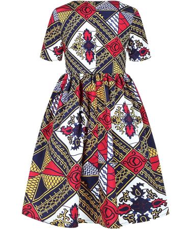 BenleWend Kids Girls Tank Dress | African Aztec Hem Swing Sundress 4-5T Navy - Buy Online on GoSupps.com